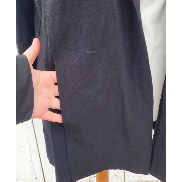 Eileen Fisher Washable Stretch Crepe Long Jacket Open Shawl Cardigan Sz M Black - Picture 5 of 9